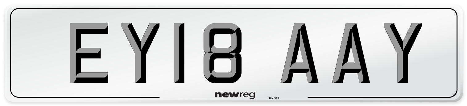 EY18 AAY Number Plate from New Reg